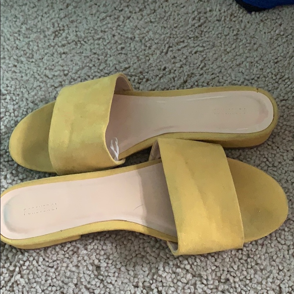 YELLOW SLIDE SANDALS